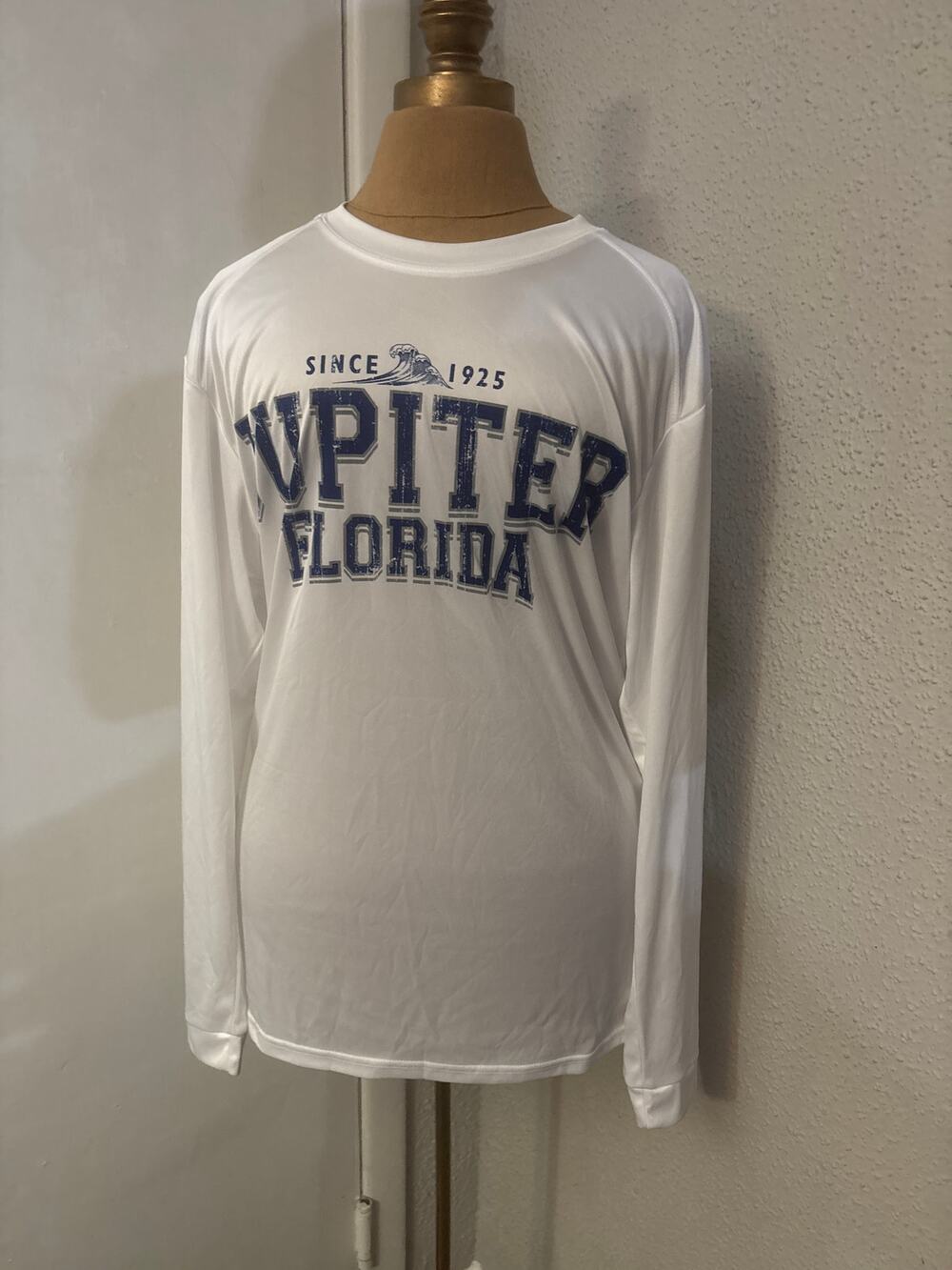 Paragon Long Sleeve Blue/Gray Jupiter Florida Logo T-Shirt M Collegiate Casual